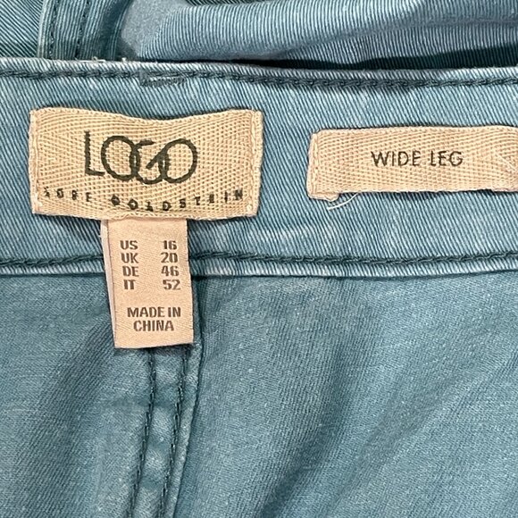 NEW LOGO by Lori Goldstein Wide Leg Jeans Washed Denim Aqua Women Size 16 - Picture 10 of 14